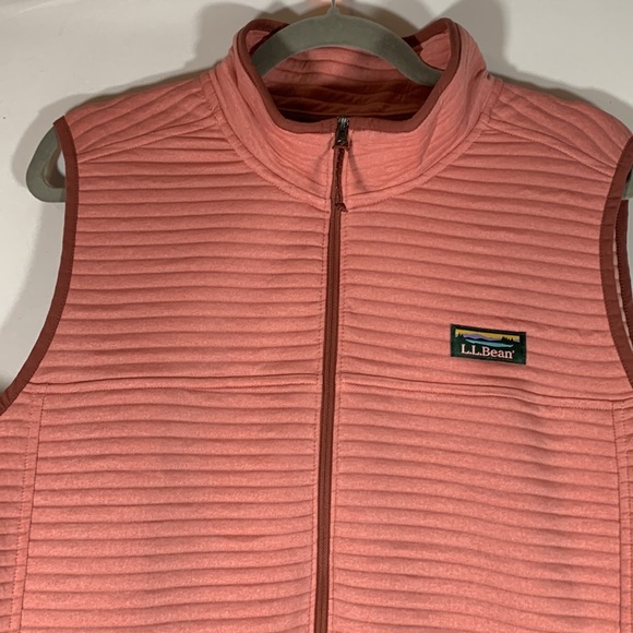 L.L Bean Pink Ribbed Zip-Up Sweater Vest - Picture 2 of 12
